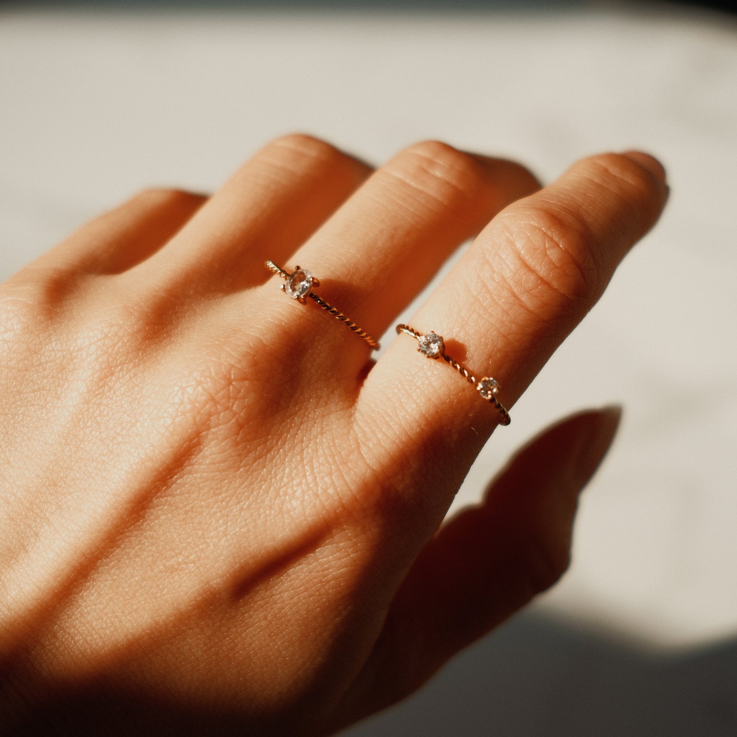 Double Sparkle Twist Ring