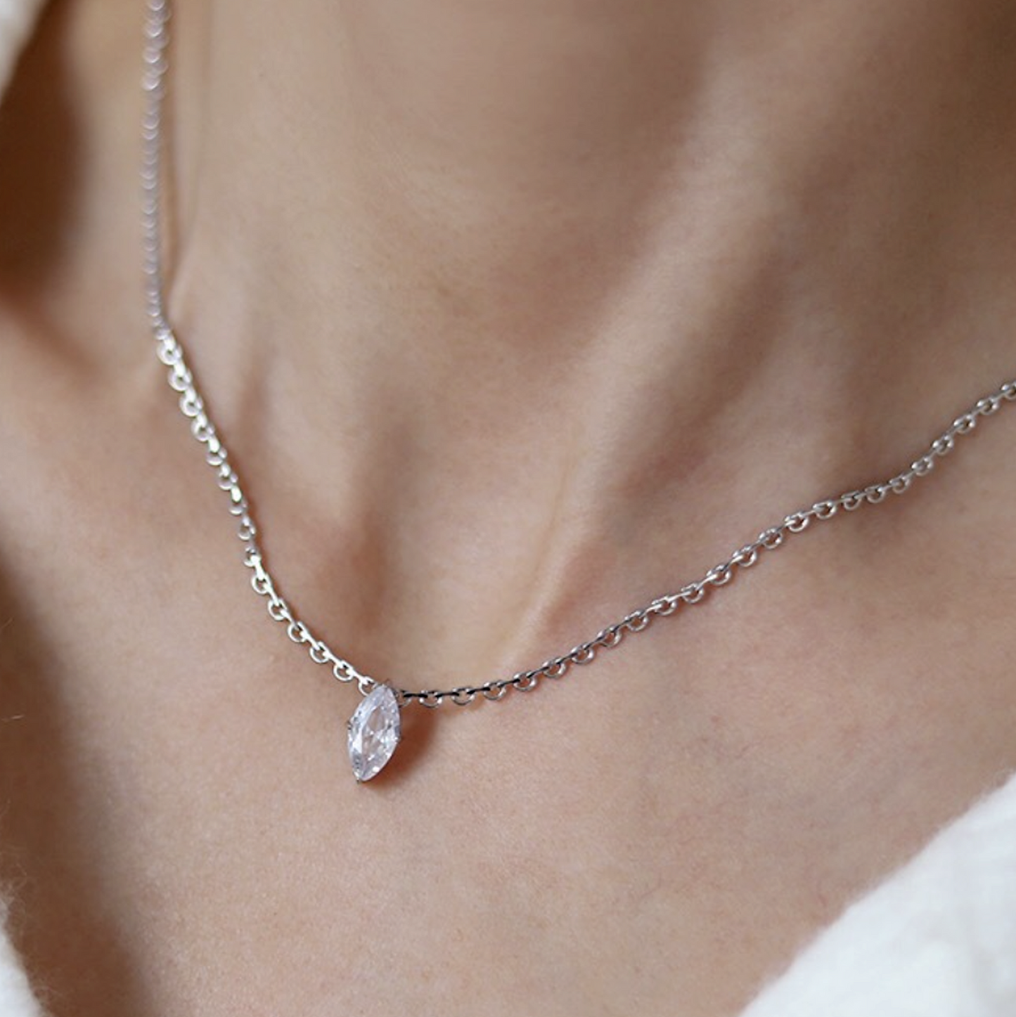 Silver Lace Coquette Stackable Necklace