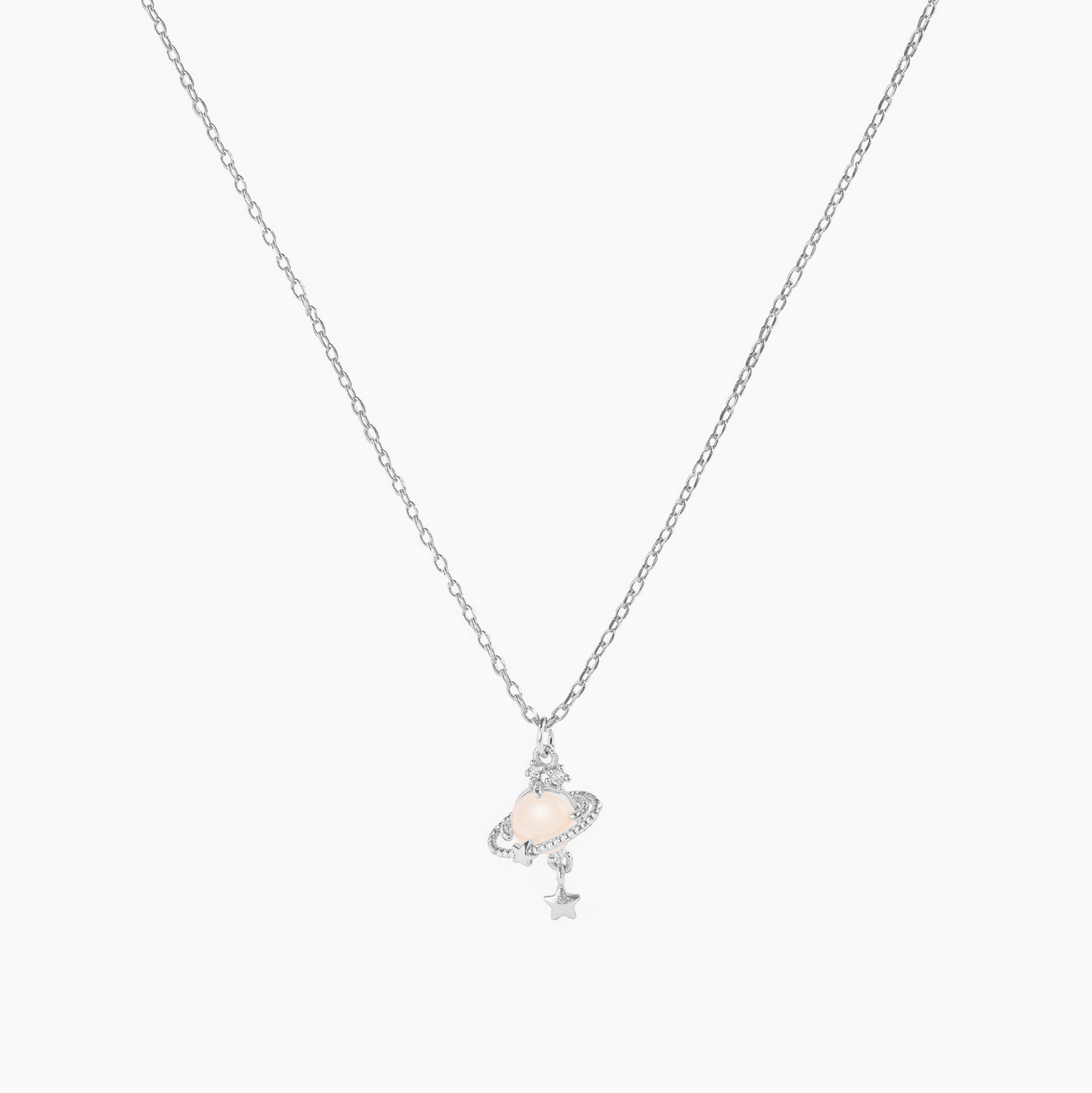 Coquette Gold Pink Planet Pendant Necklace