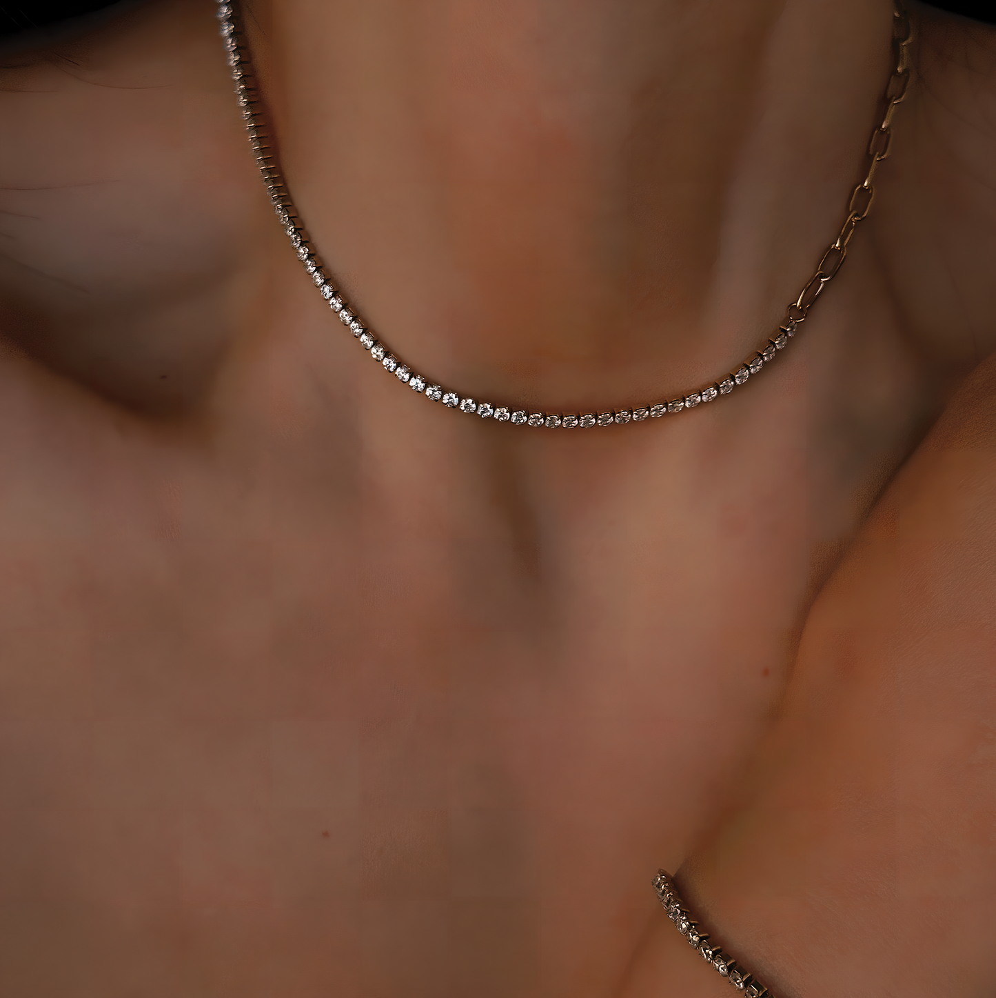Tennis Link Mix Metal Necklace