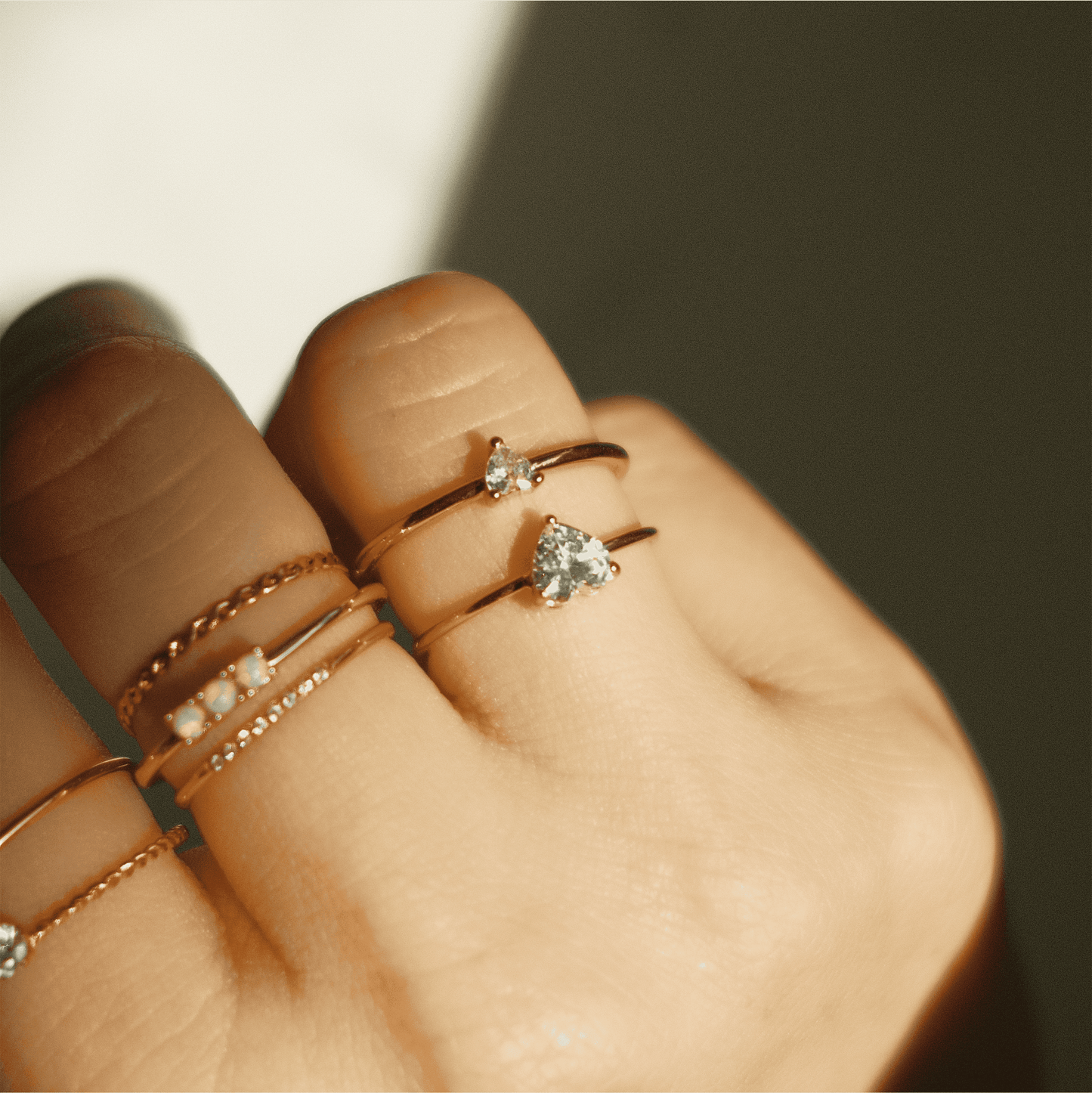 Minimalist Heart Solitaire Ring