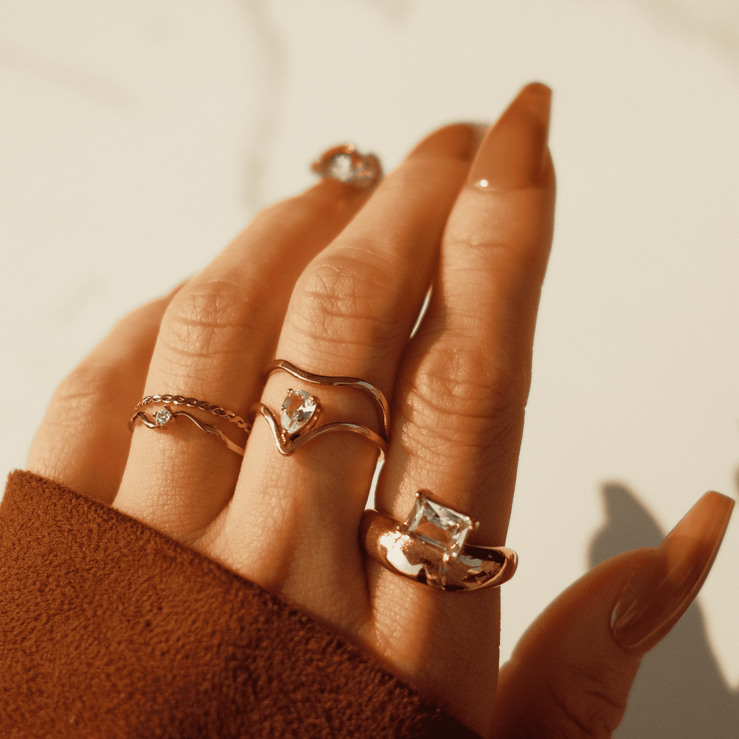 Gold Wave Stacking Ring