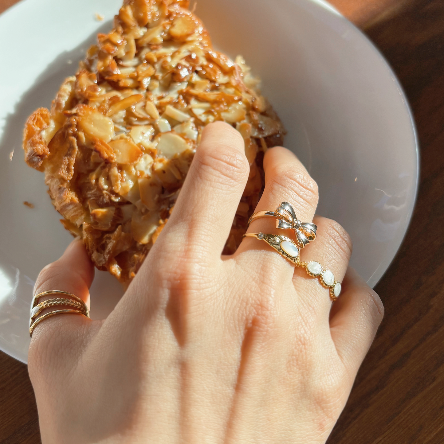 Starlit Gemstone Adjustable Ring