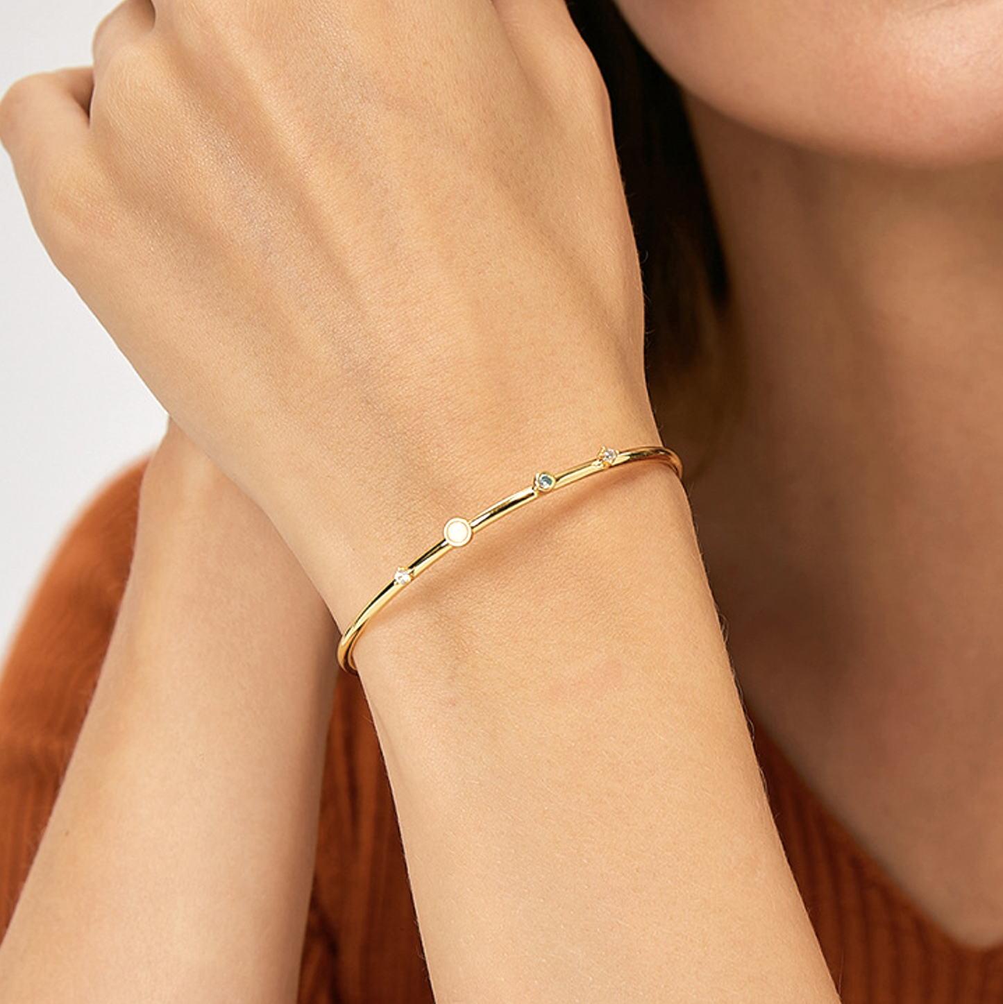 18K Gold Ocean Opal Sation Bracelet