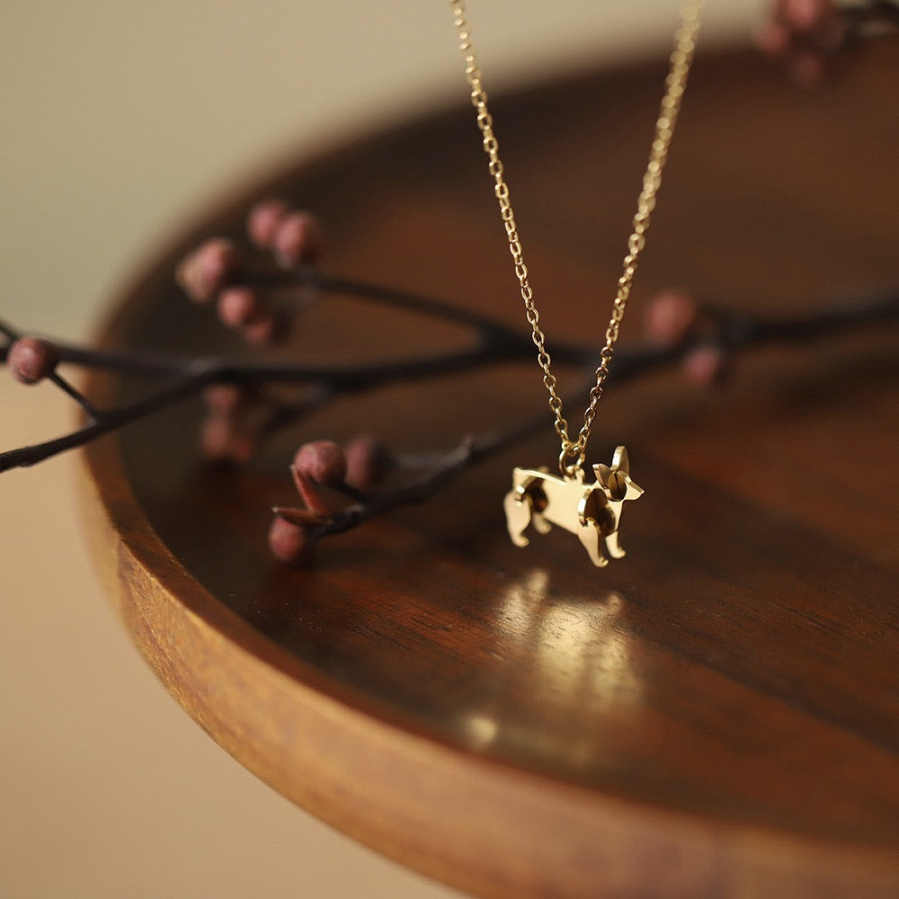 Yellow Gold Puppy Gift Necklace