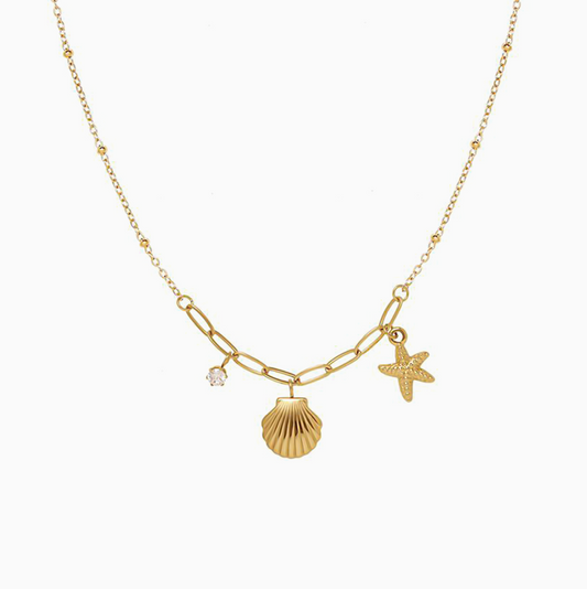 Dainty Gold Ocean Pendant Necklace