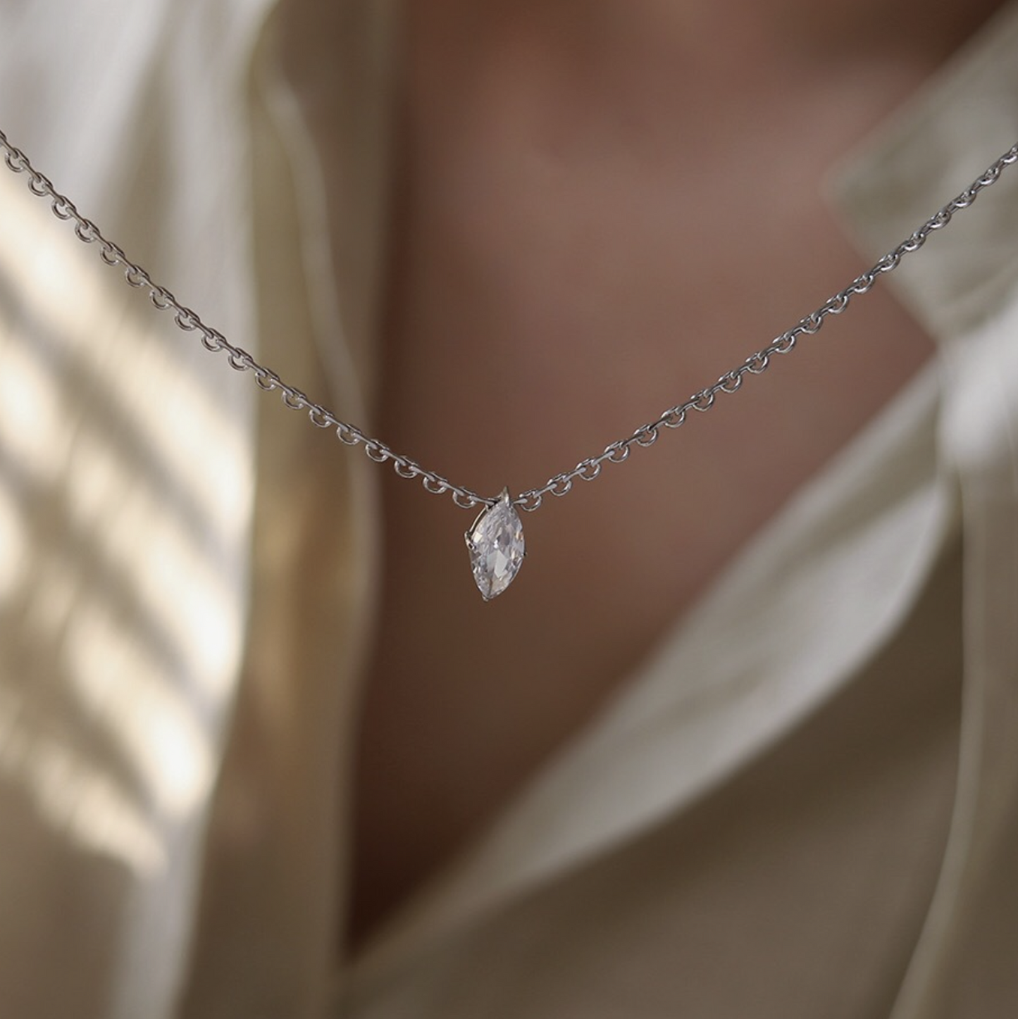 Silver Lace Coquette Stackable Necklace