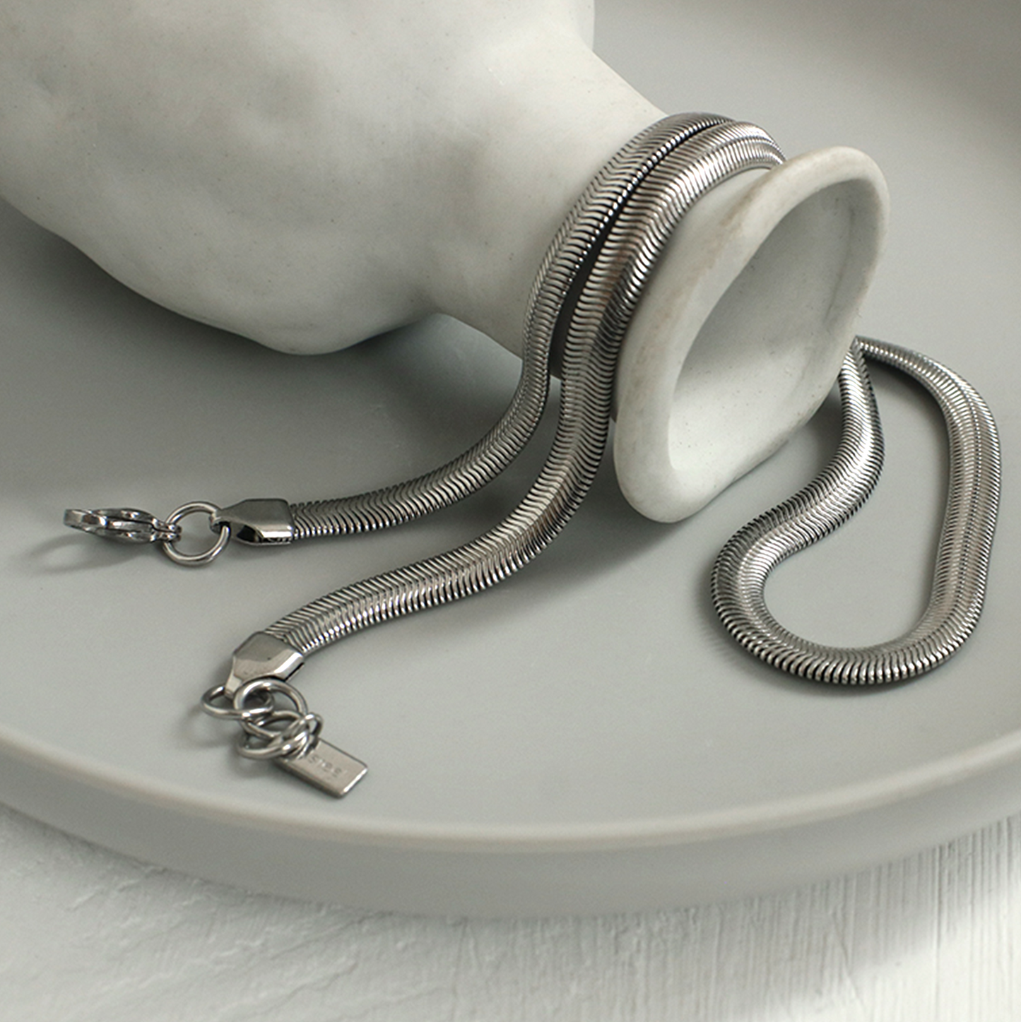 Silver Snack Minimalist Statement Necklace