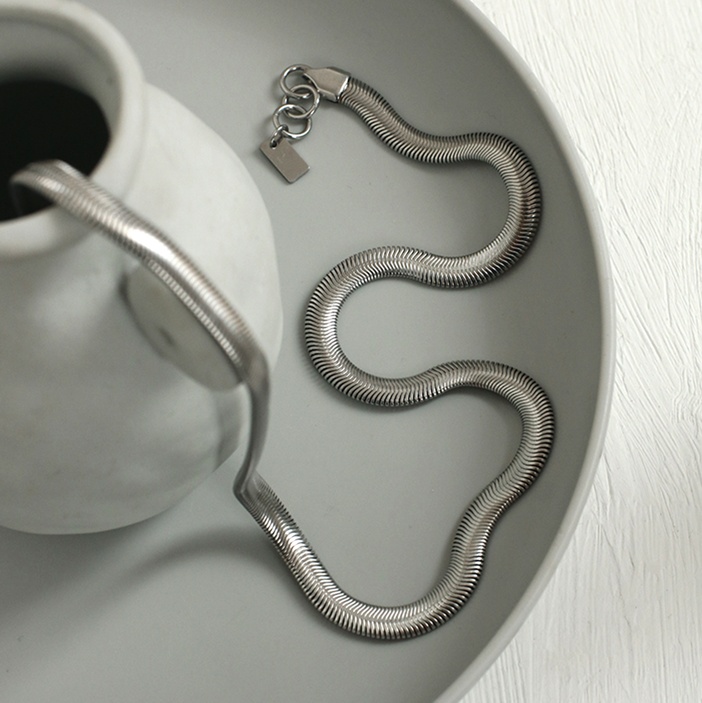 Silver Snack Minimalist Statement Necklace
