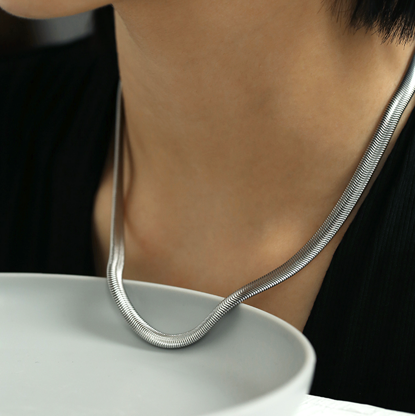 Silver Snack Minimalist Statement Necklace