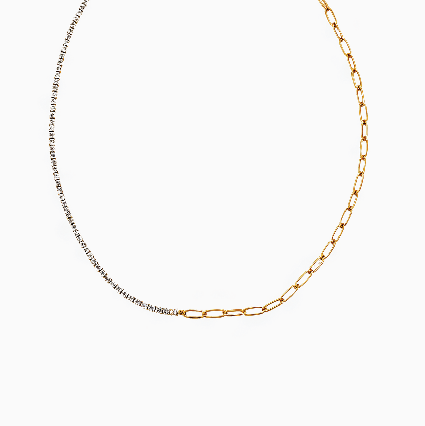Tennis Link Mix Metal Necklace