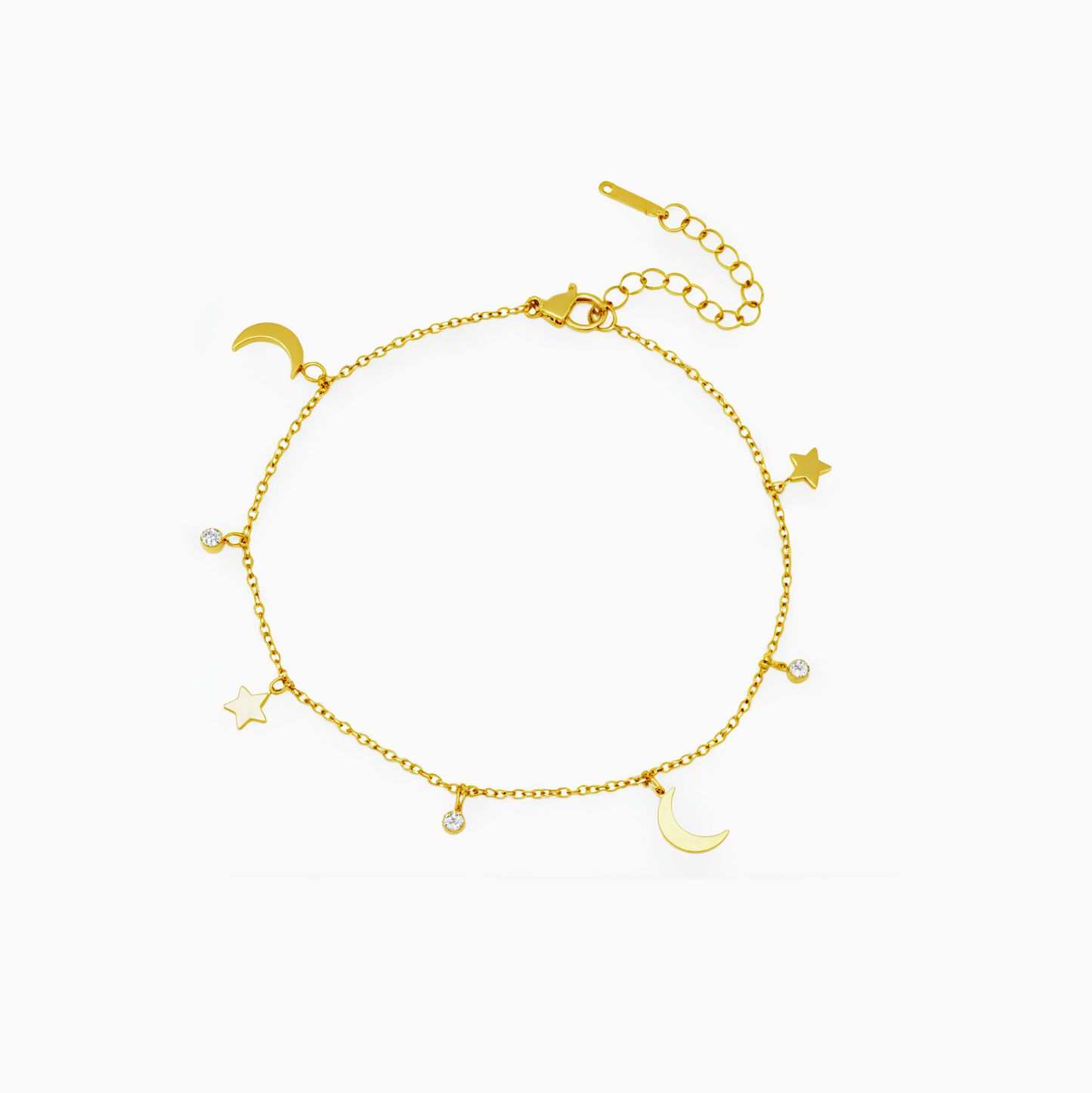 Dainty Star & Moon Anklet