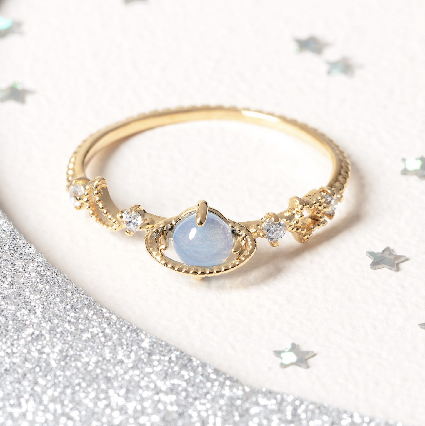 Coquette Silver Planet Stack Ring