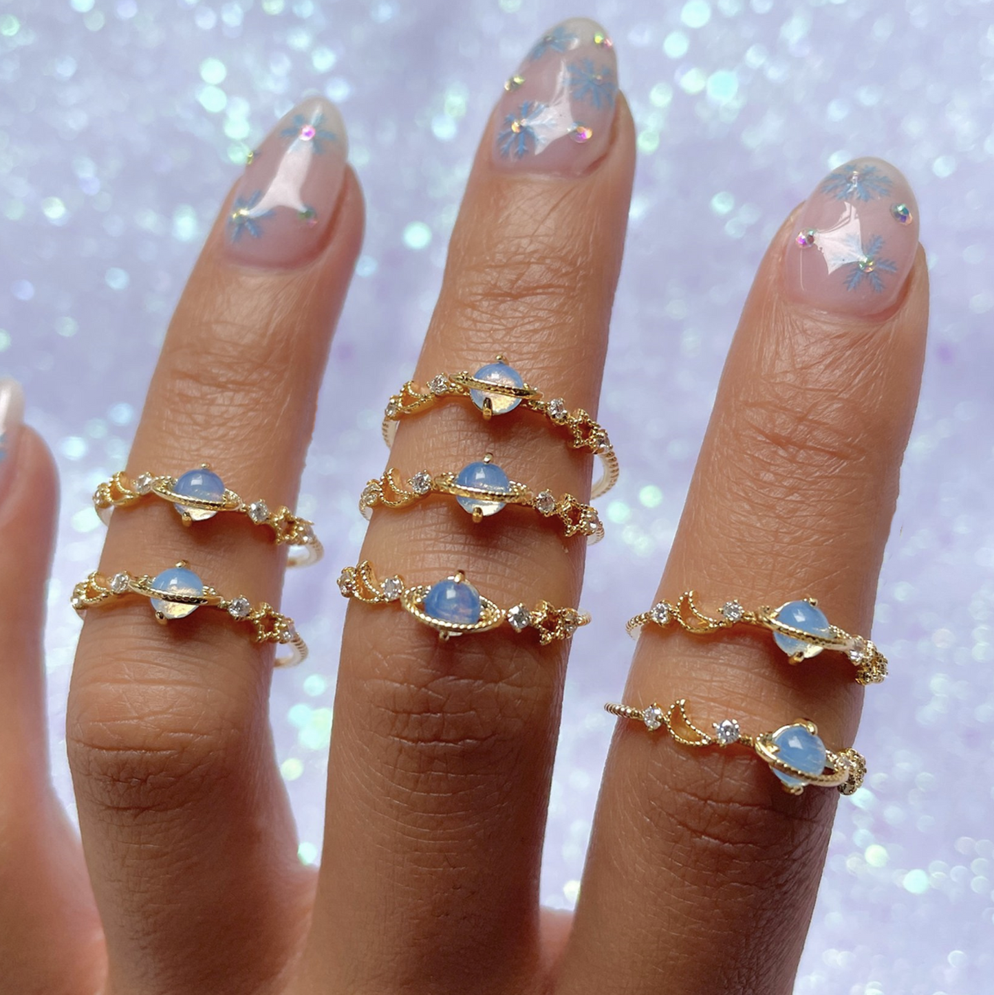 Coquette Silver Planet Stack Ring