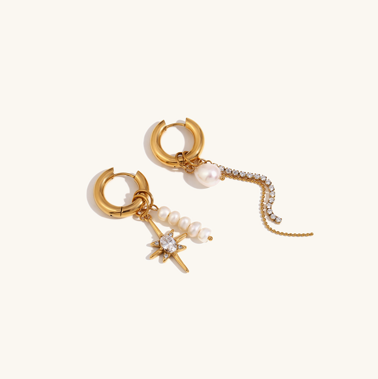 Customized Water Pearl Mismatched Earrings