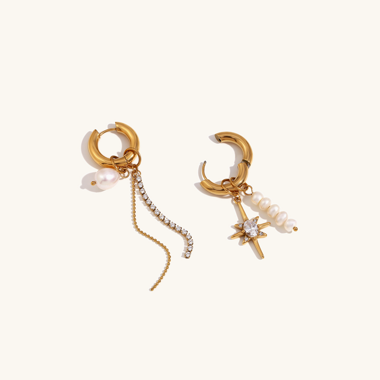 Customized Water Pearl Mismatched Earrings