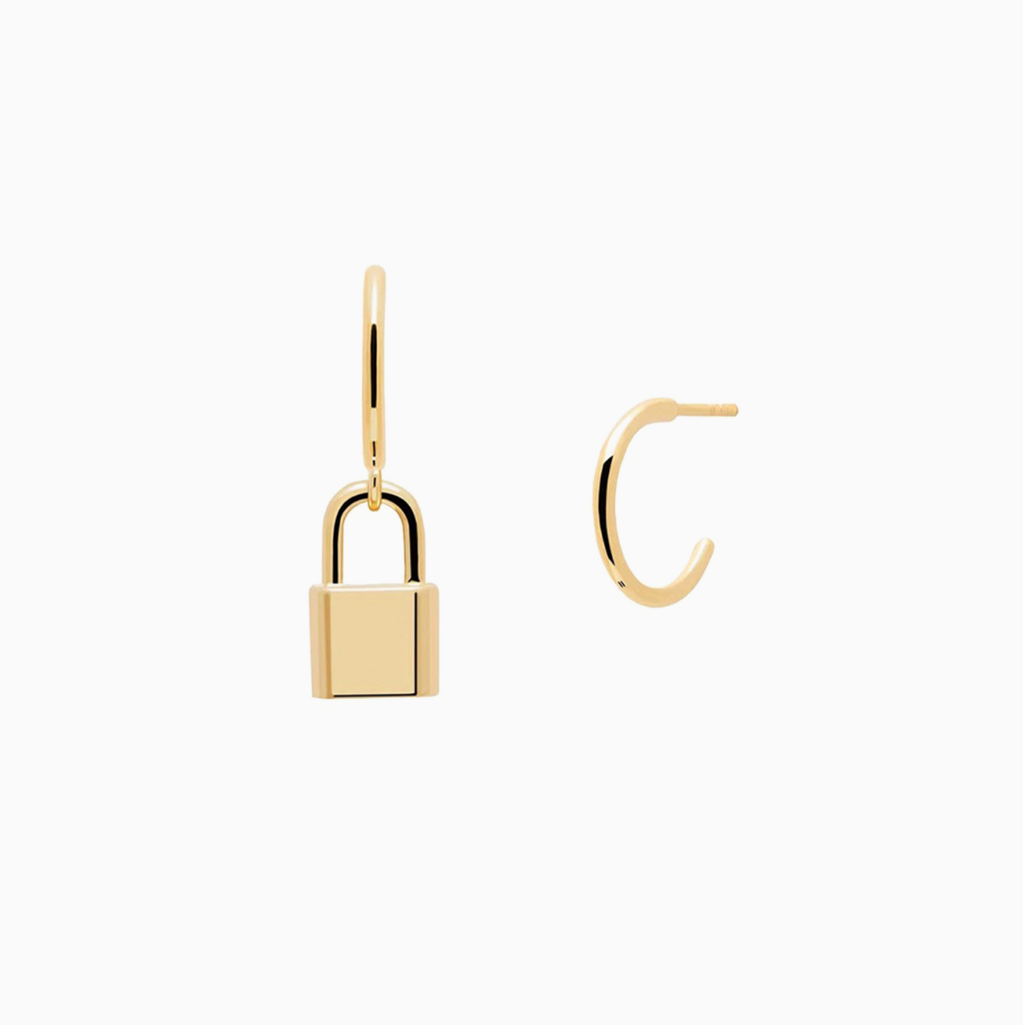 Silver Lock Mismatched Earrings