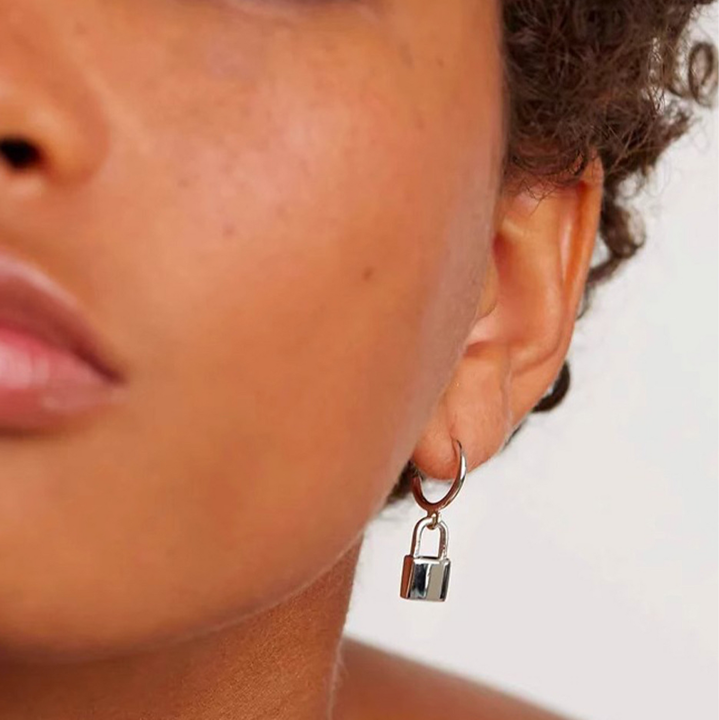 Silver Lock Mismatched Earrings