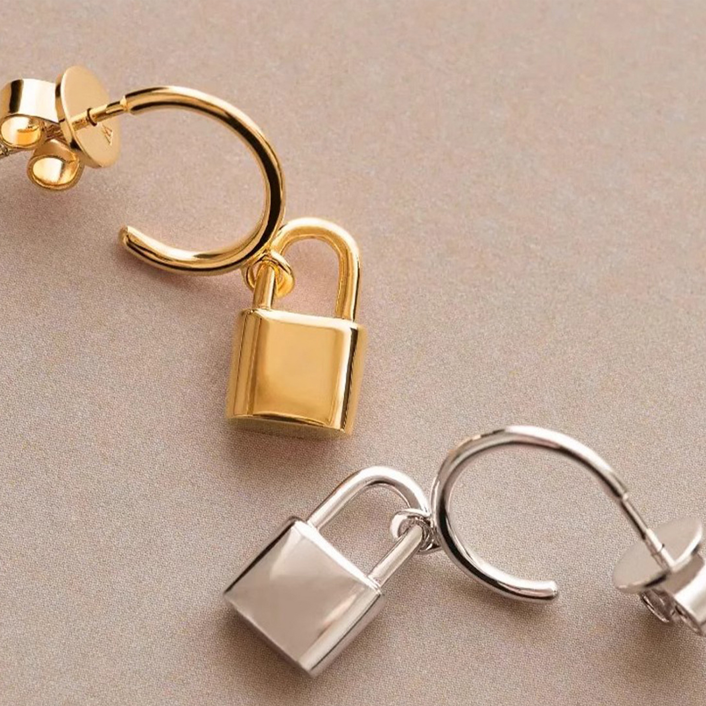 Silver Lock Mismatched Earrings