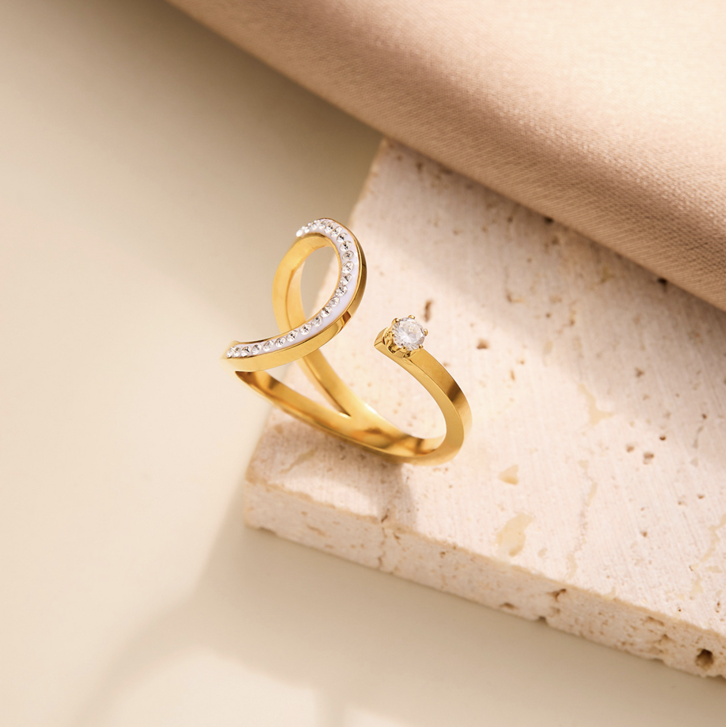 Dainty Eclipse Pavé Ring