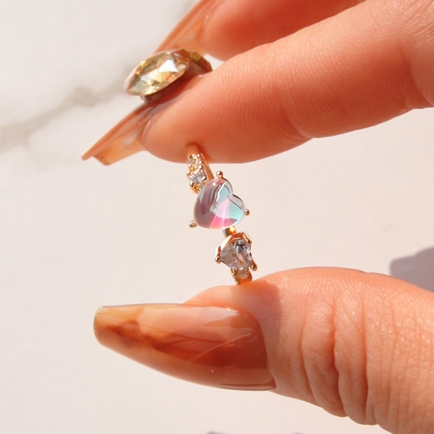 Aurora Sweetheart Cateye stone Ring
