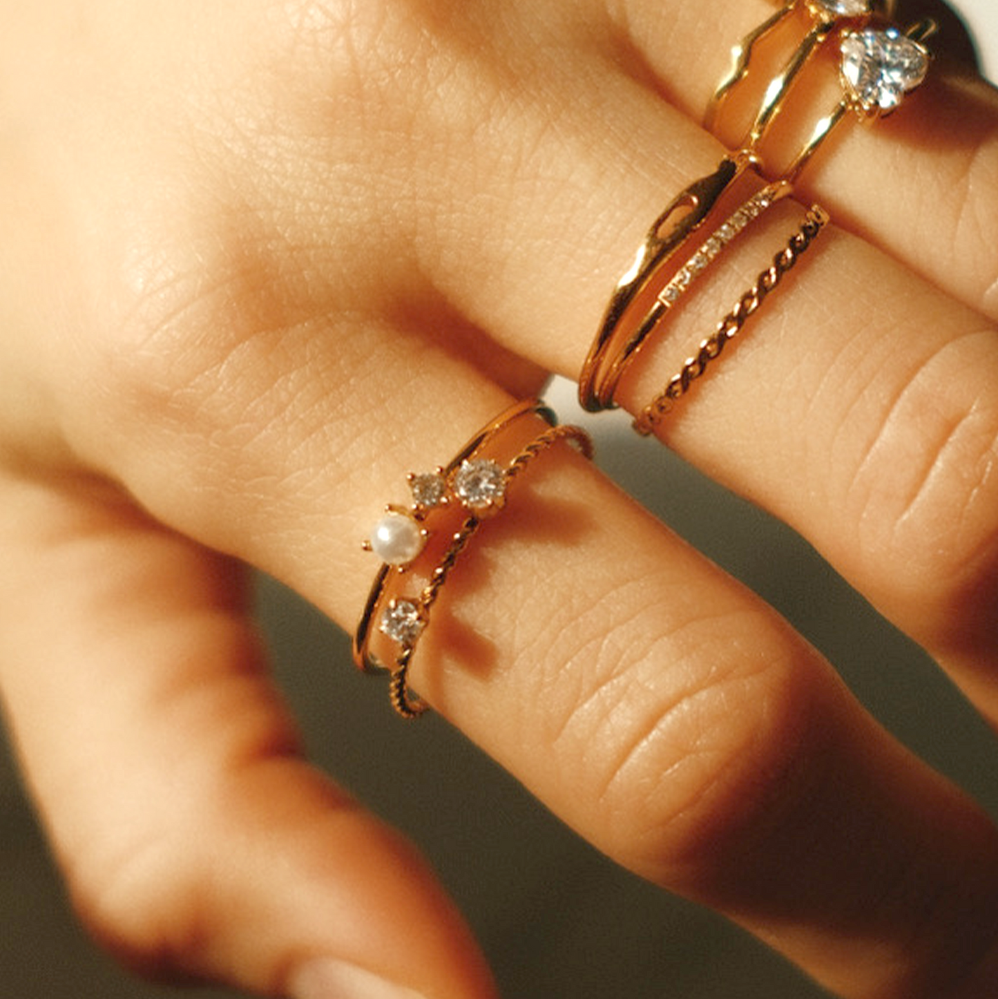 Double Sparkle Twist Ring