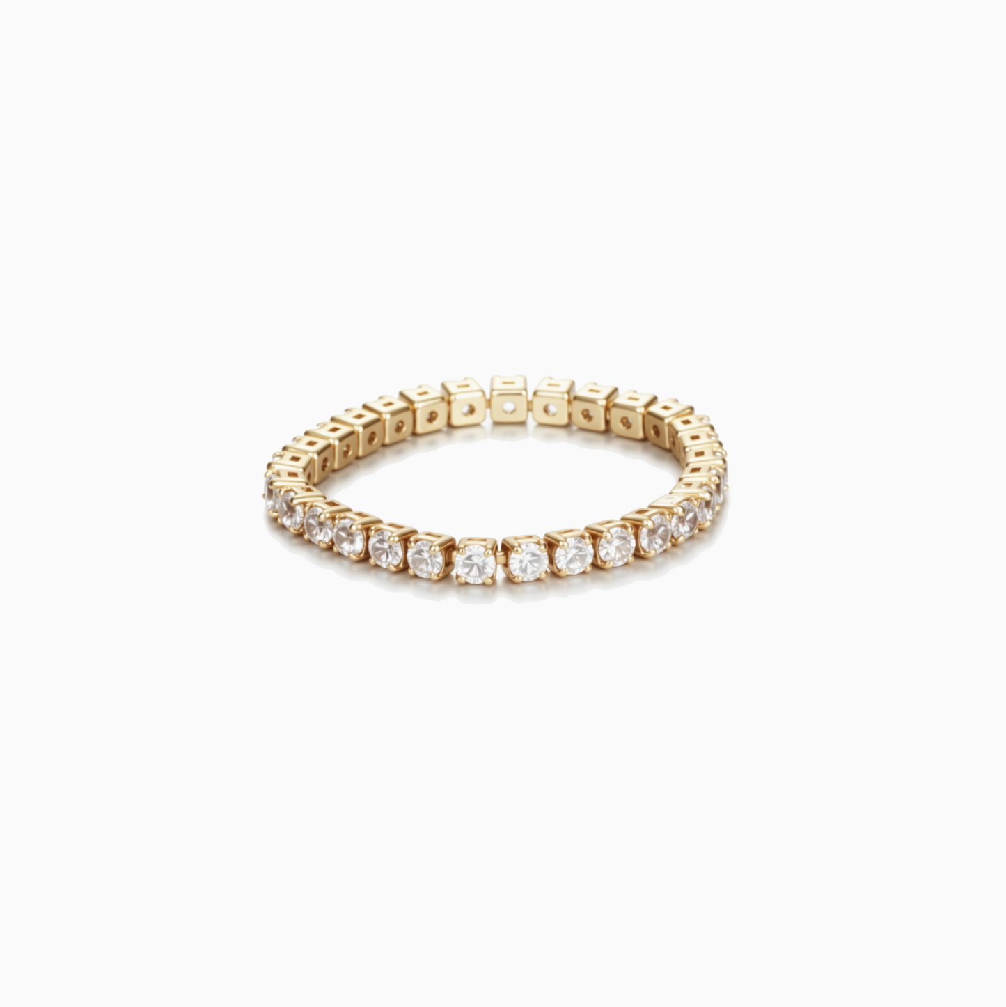 Minimalist Golden Eternity Crystal Ring
