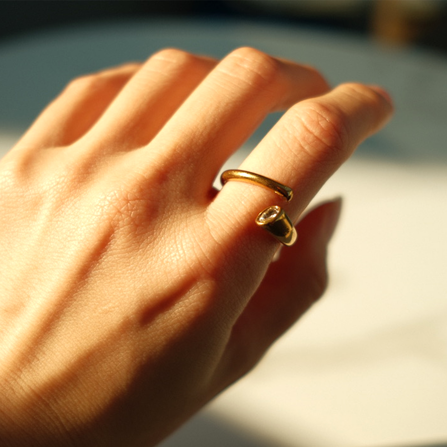 Golden Whisper Open Ring
