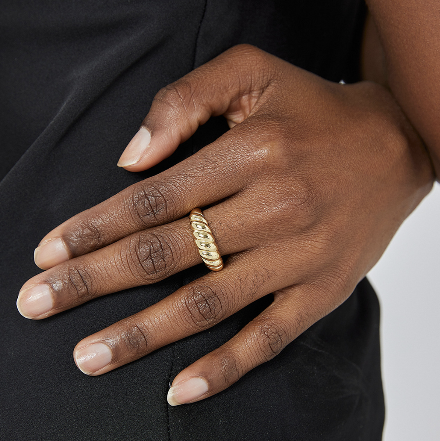 Golden Twist Dome Ring