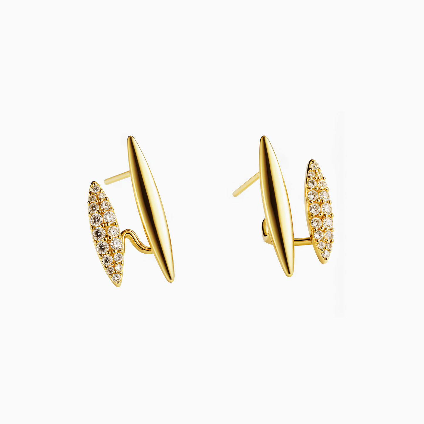 Double Layers Luna Crystal Earrings