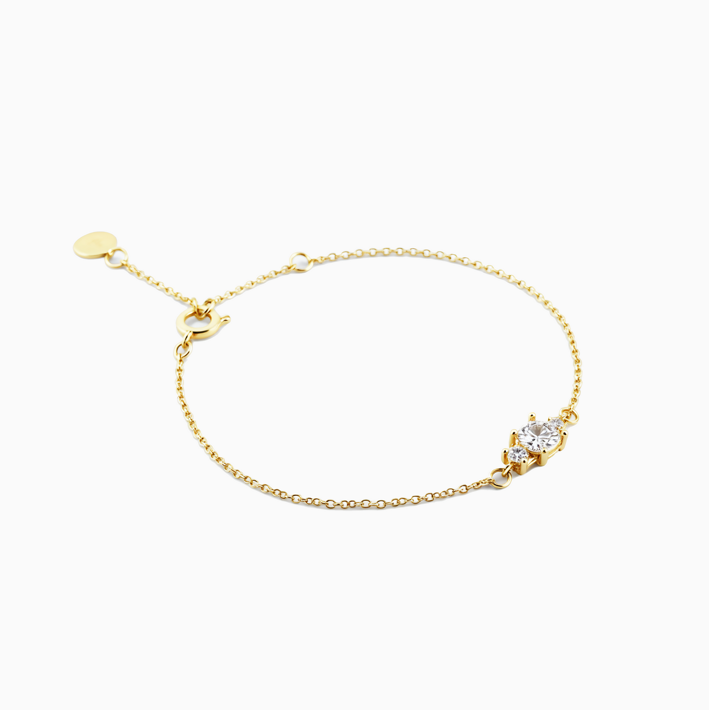 14K Gold Square Sparkle Zirconia Bracelet
