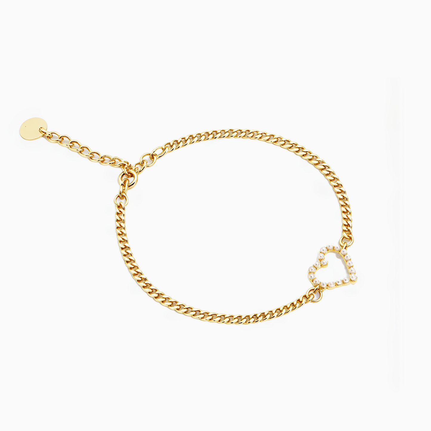 Coquette Daily Pearl Heart Pendant Bracelet