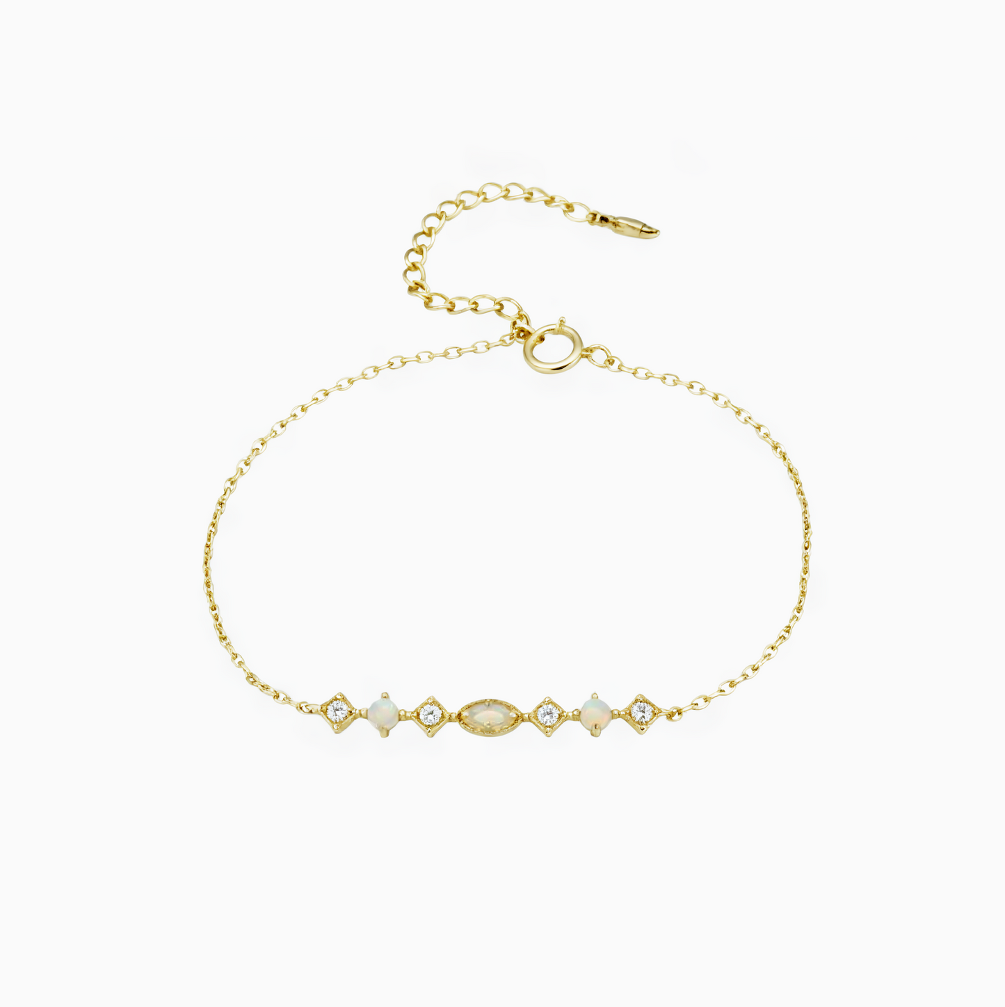 Coquette Gold Moon Opal Stone Bracelet