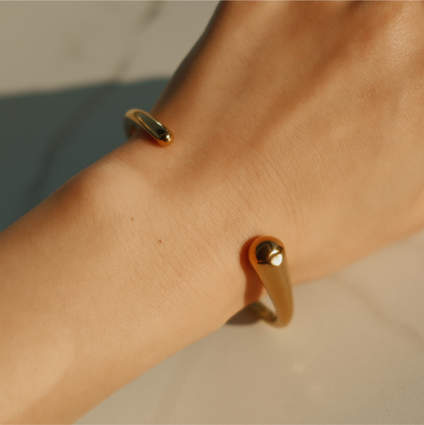 Gold Minimalist Droplet Ear Cuff