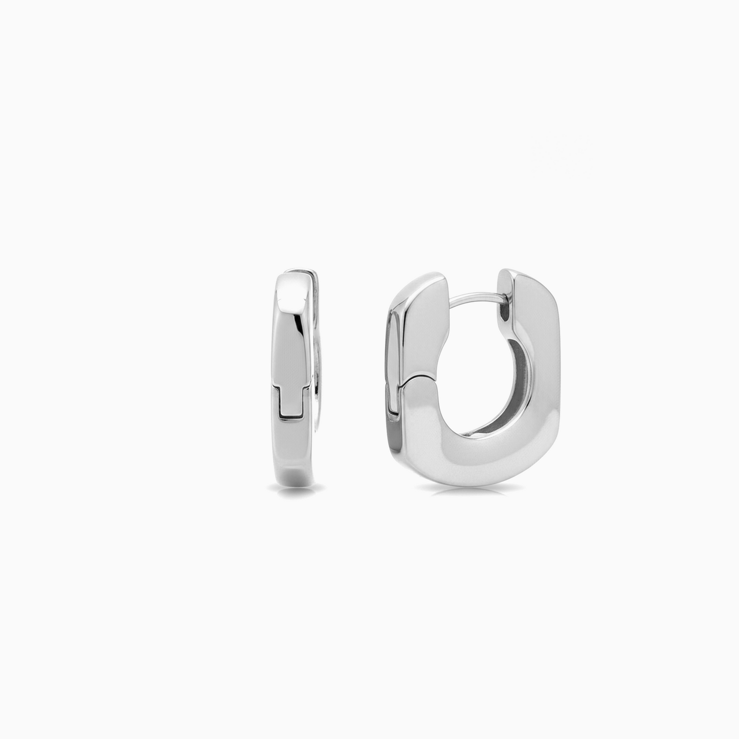 Sculpted Square Minimal Huggie Hoops