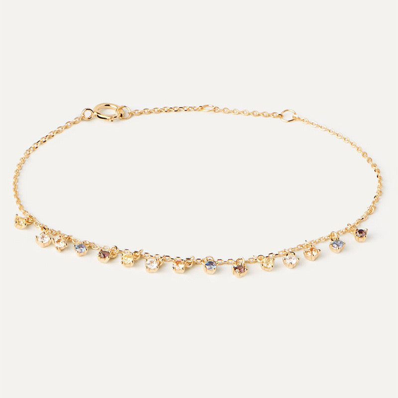 18k Gold Plated Colorful Crystal Bracelet