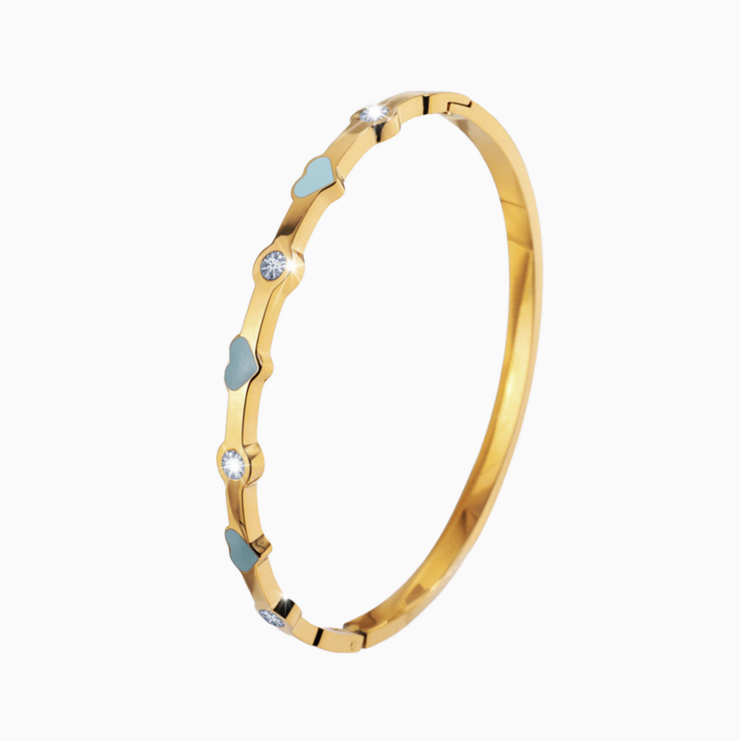 Blue Clover Crystal Bangle