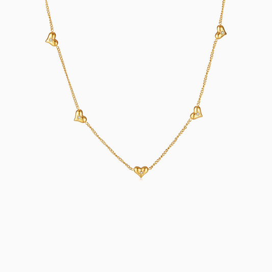 Gold Coquette Tiny Heart Necklace