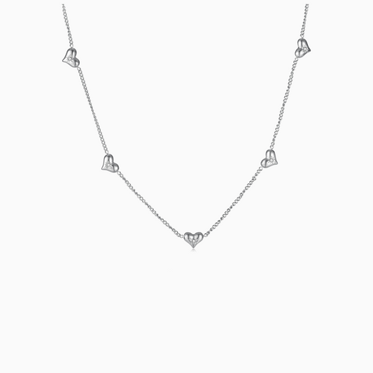 Silver Coquette Tiny Heart Necklace