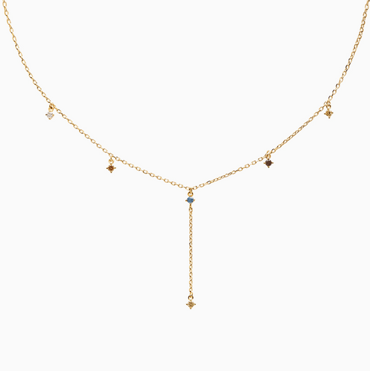 18k Gold Plated Flowering Crystal Necklace