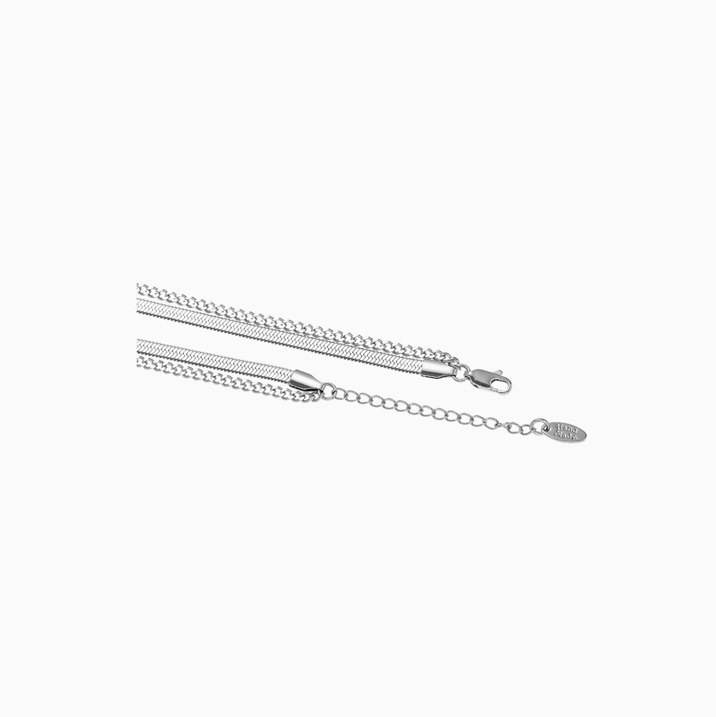 Chic Petite Pink Heart Platinum-Plated Stacking Necklace