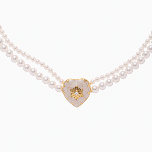 18k Gold-plated Double Layers Pearl Necklace