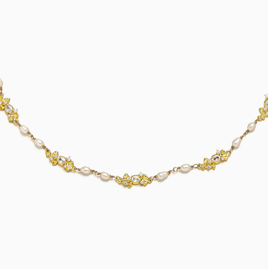 18k Gold-plated Tiny Candy Water Pearl Necklace