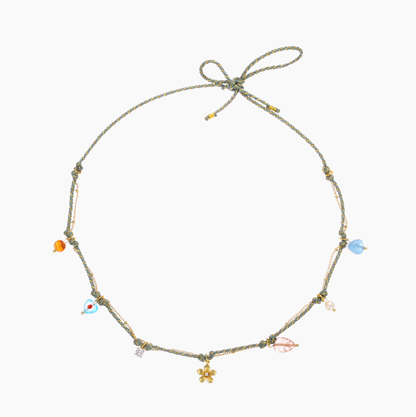 Double Layers 18k Gold-plated Tiny Flower Necklace