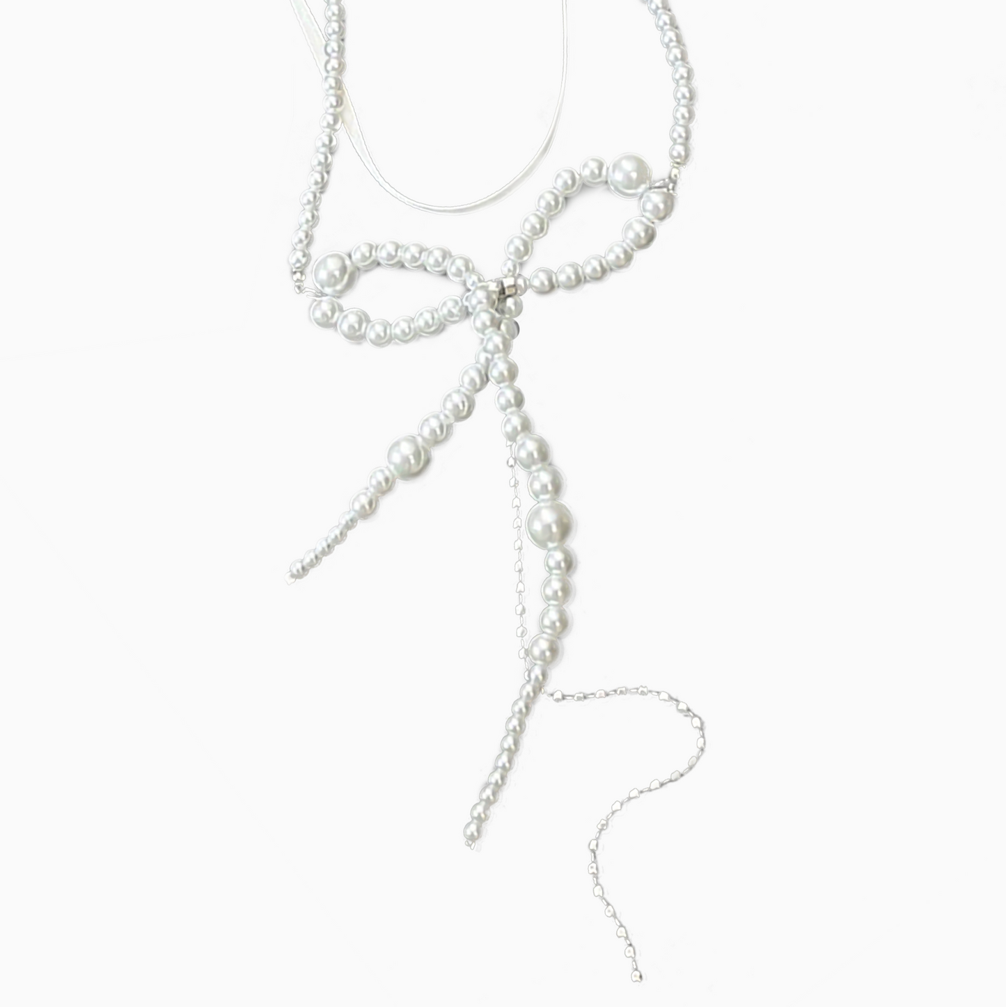 Elegant Double-Layer Bowknot Pearl Ballet Sweet Versatile Cute Necklace