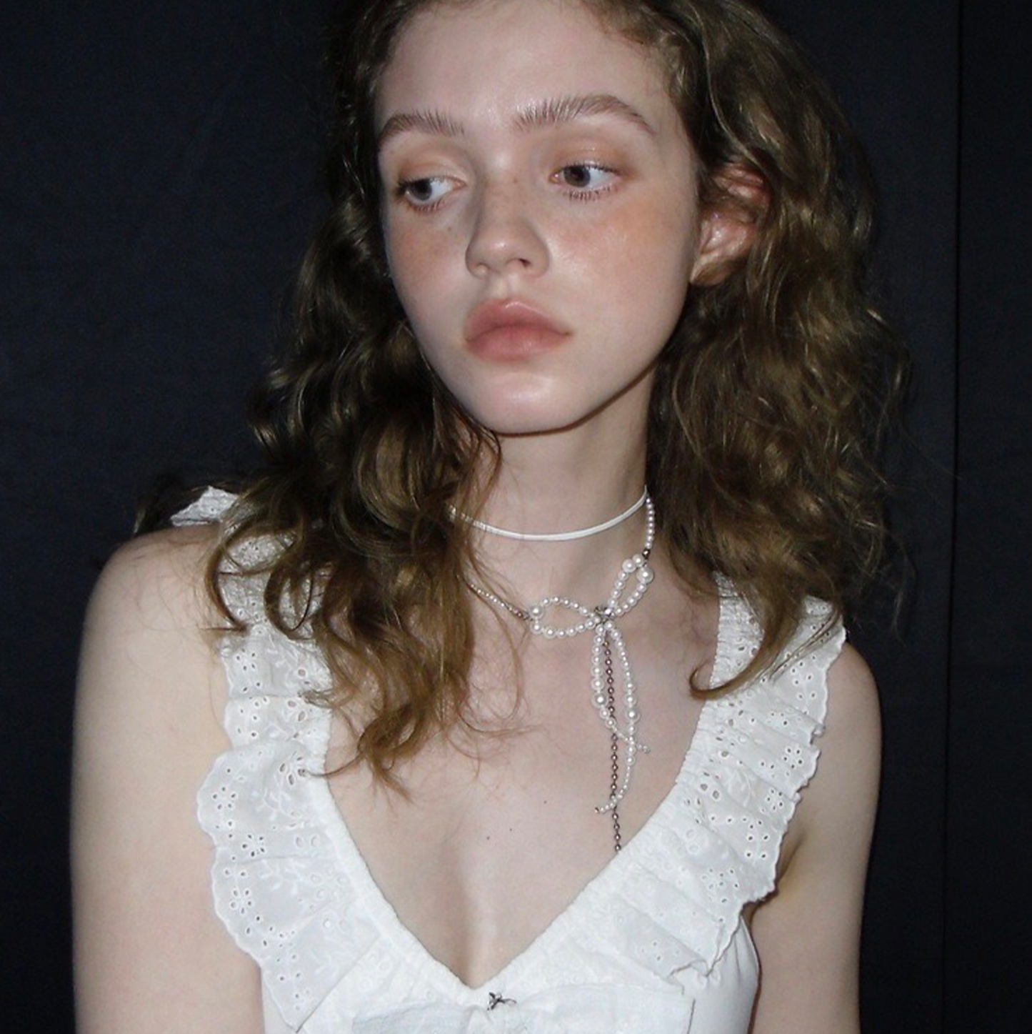 Elegant Double-Layer Bowknot Pearl Ballet Sweet Versatile Cute Necklace