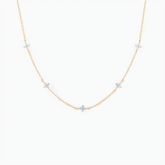 Coquette Delicate Blue Blossom Necklace