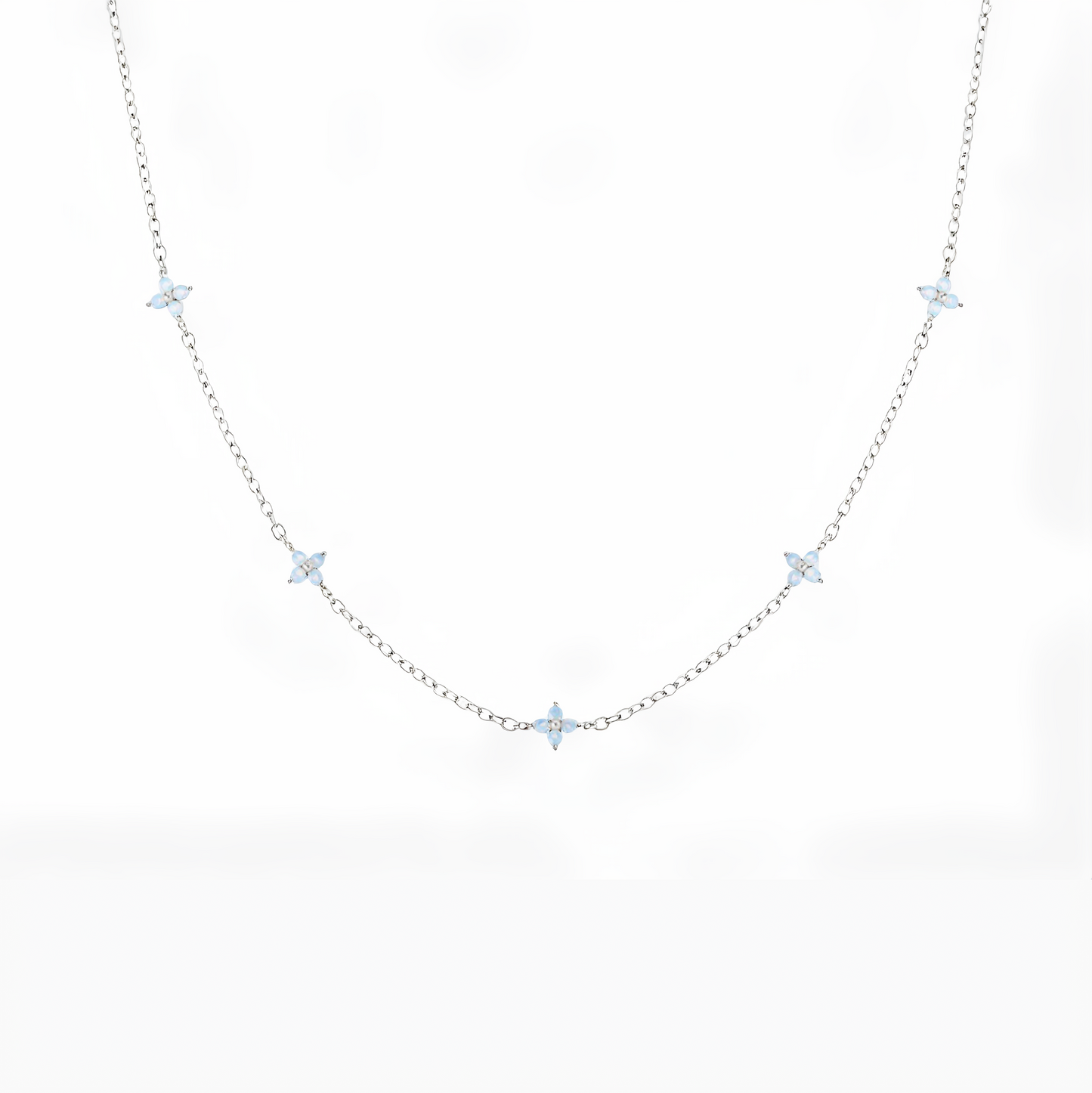 Coquette Delicate Blue Blossom Necklace