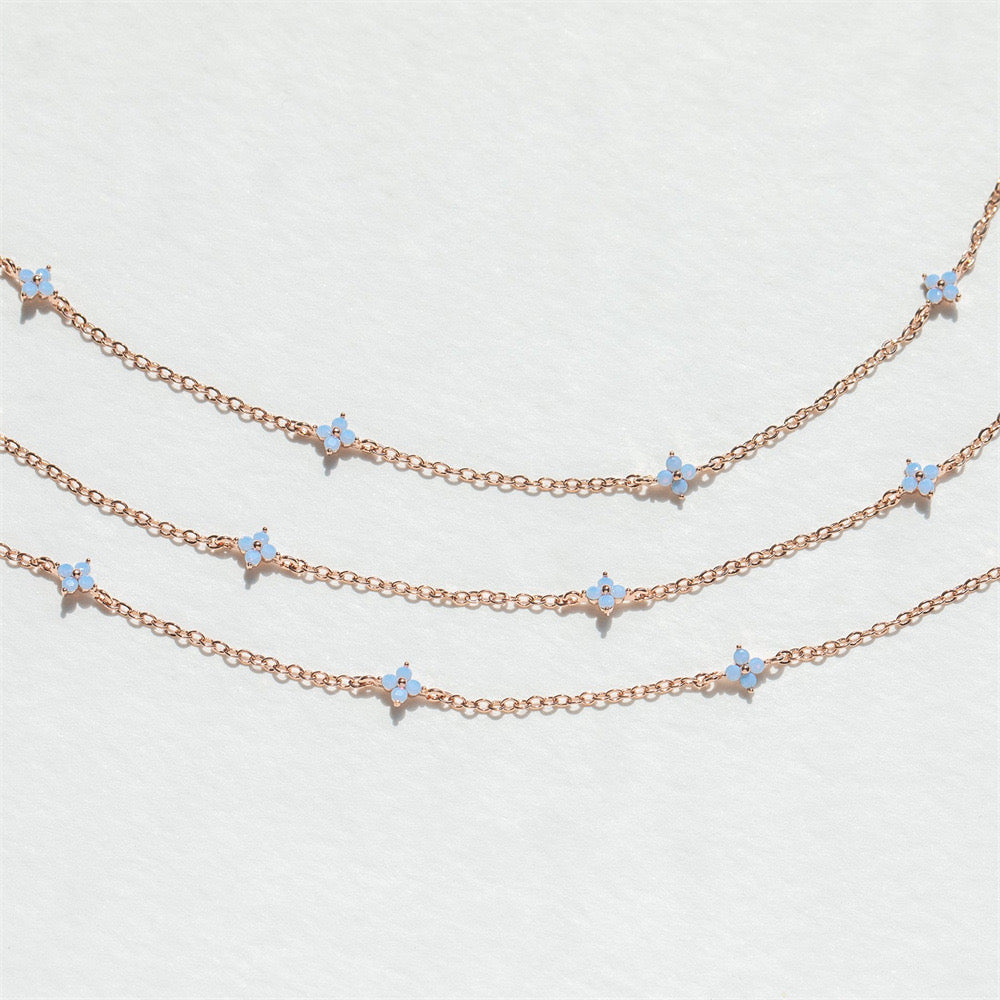 Coquette Delicate Blue Blossom Necklace