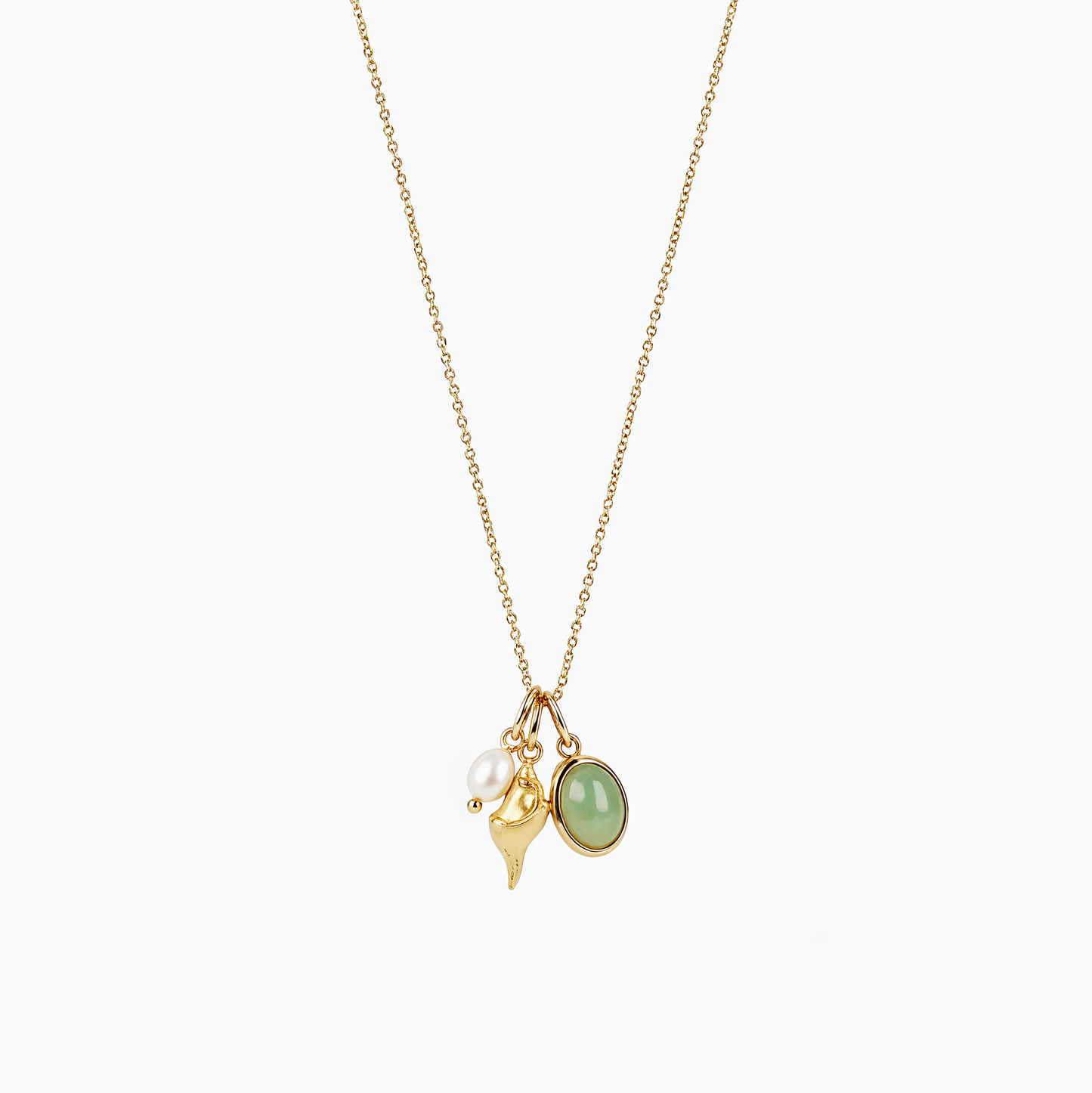 Ocean Jade Gold-plated Pearl Conch Necklace